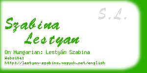 szabina lestyan business card