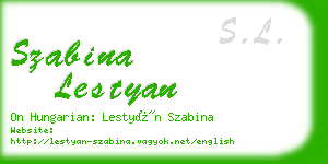 szabina lestyan business card